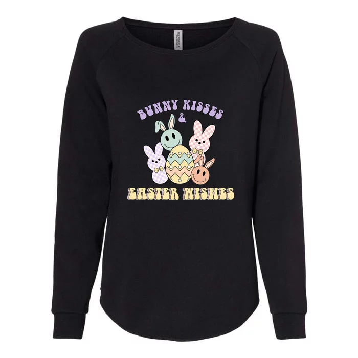 Bunny Kisses & Easter Wishes Retro Easter Day Womens California Wash Sweatshirt