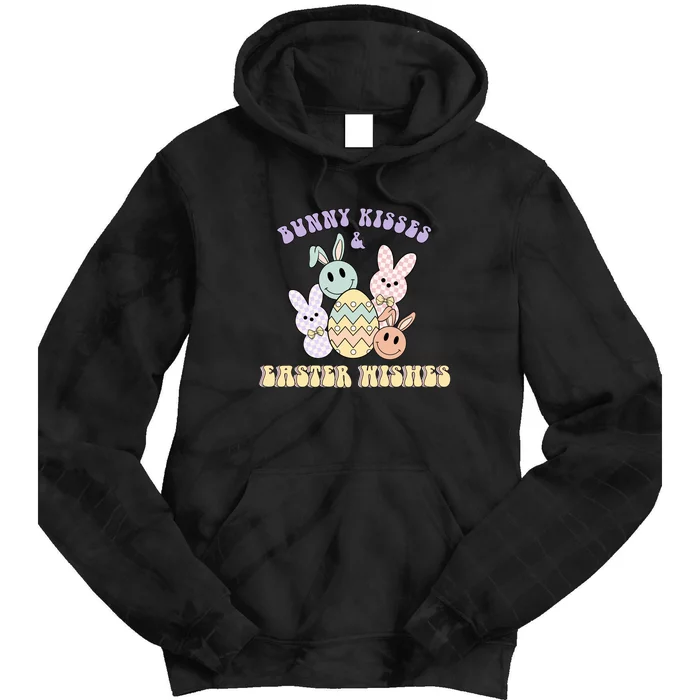 Bunny Kisses & Easter Wishes Retro Easter Day Tie Dye Hoodie