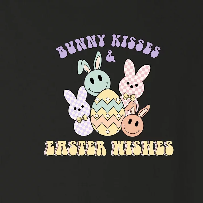 Bunny Kisses & Easter Wishes Retro Easter Day Toddler Long Sleeve Shirt