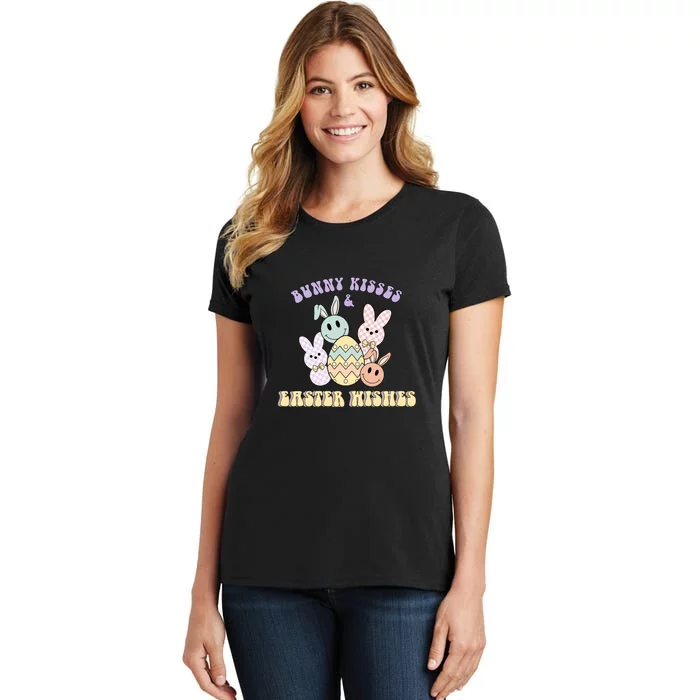 Bunny Kisses & Easter Wishes Retro Easter Day Women's T-Shirt