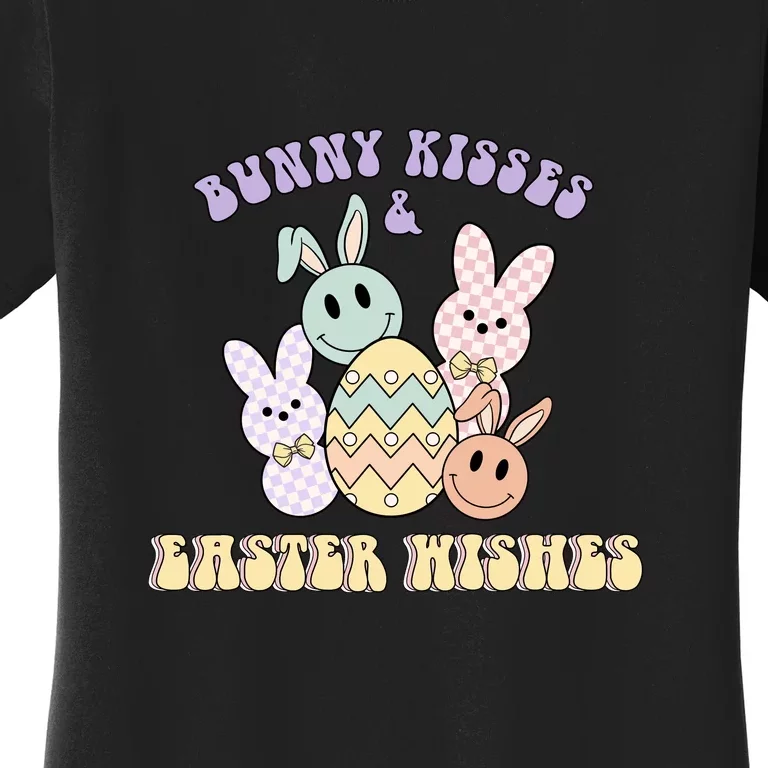 Bunny Kisses & Easter Wishes Retro Easter Day Women's T-Shirt