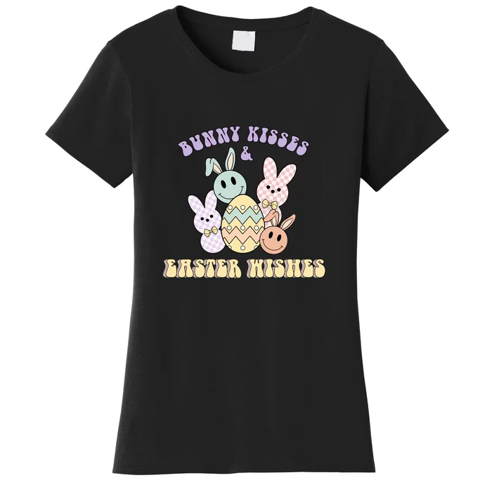 Bunny Kisses & Easter Wishes Retro Easter Day Women's T-Shirt