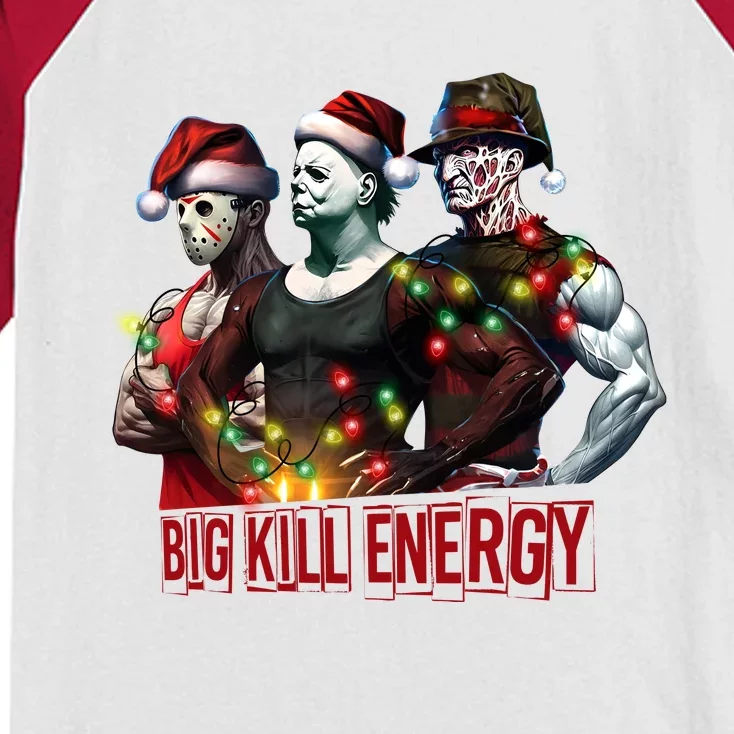 Big Kill Energy Merry Creepmas Slasher Christmas Myers Voorhees Krueger Kids Colorblock Raglan Jersey