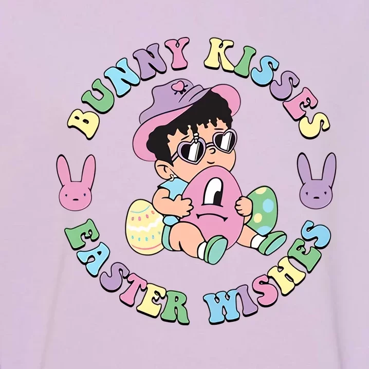 Bunny Kisses Easter Wishes Happy Easter Bad Fun Bunny Easter Day Garment-Dyed Sweatshirt