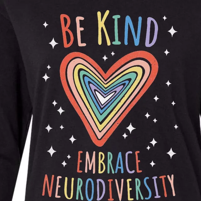 Be Kind Embrace Neurodiversity Heart Autism Awareness Month Womens Cotton Relaxed Long Sleeve T-Shirt