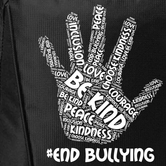 Be Kind #End Bullying Word Art Hand City Backpack