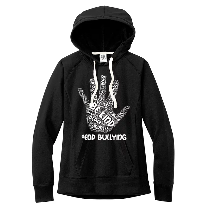 Be Kind #End Bullying Word Art Hand Women's Fleece Hoodie