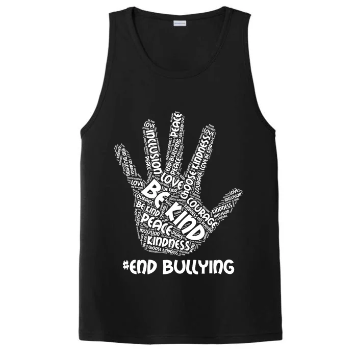 Be Kind #End Bullying Word Art Hand Performance Tank