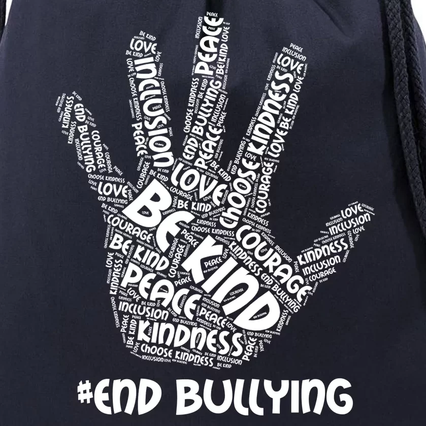 Be Kind #End Bullying Word Art Hand Drawstring Bag