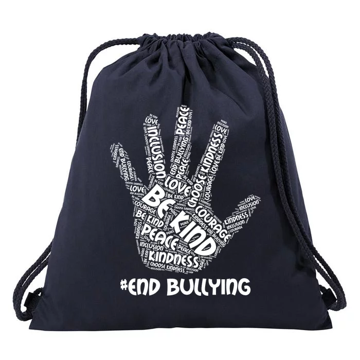 Be Kind #End Bullying Word Art Hand Drawstring Bag