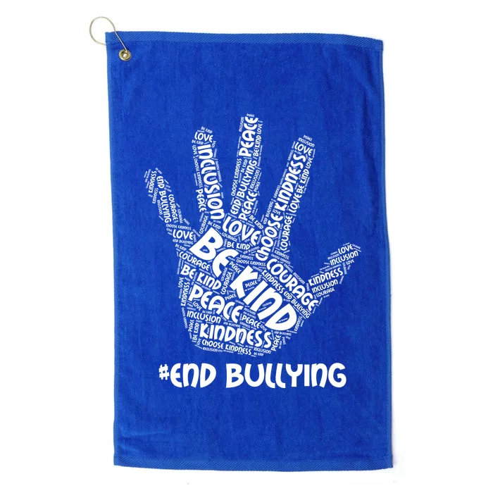 Be Kind #End Bullying Word Art Hand Platinum Collection Golf Towel