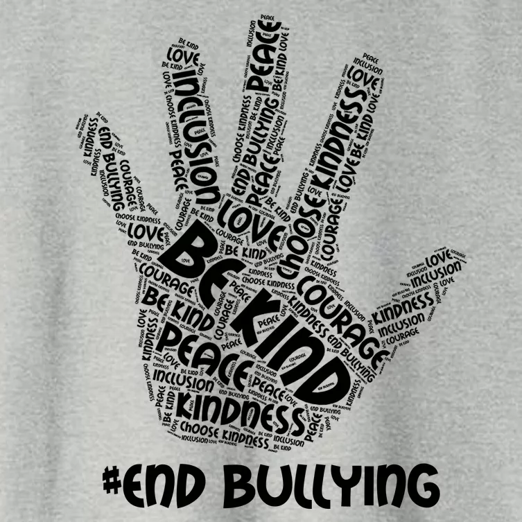 Be Kind #End Bullying Word Art Hand Women's Crop Top Tee