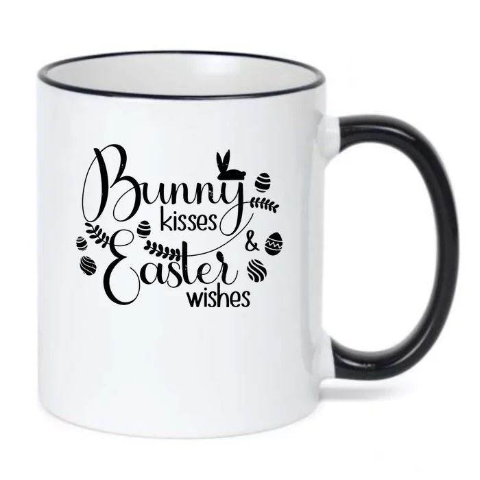 Bunny Kisses Easter Wishes Black Color Changing Mug