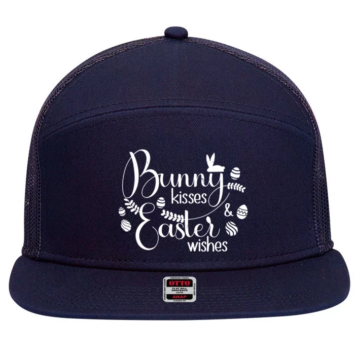 Bunny Kisses Easter Wishes 7 Panel Mesh Trucker Snapback Hat