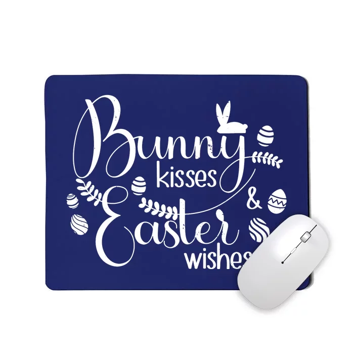 Bunny Kisses Easter Wishes Mousepad