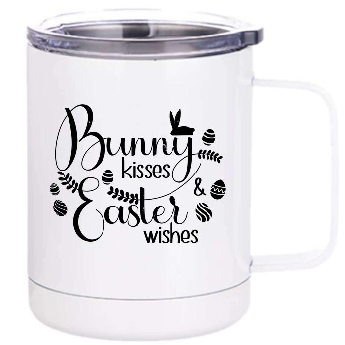 Bunny Kisses Easter Wishes Front & Back 12oz Stainless Steel Tumbler Cup