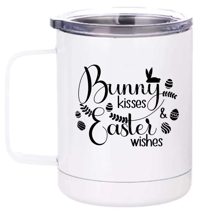 Bunny Kisses Easter Wishes Front & Back 12oz Stainless Steel Tumbler Cup