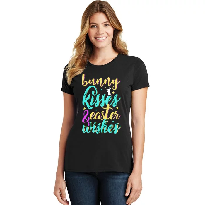 Bunny Kisses Easter Wishes Happy Easter Day Women's T-Shirt