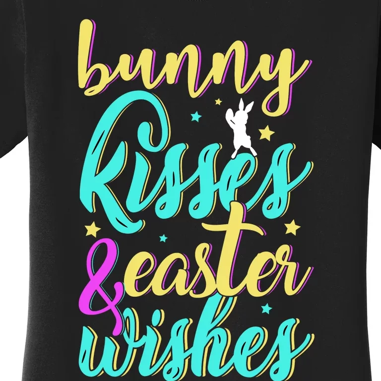 Bunny Kisses Easter Wishes Happy Easter Day Women's T-Shirt