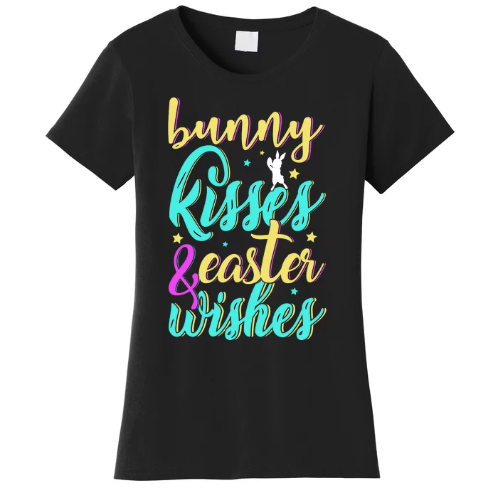 Bunny Kisses Easter Wishes Happy Easter Day Women's T-Shirt