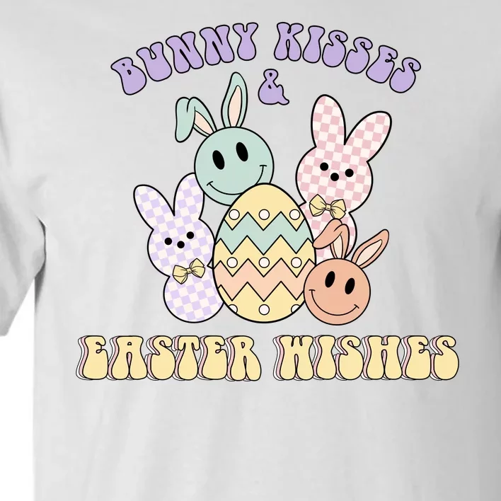 Bunny Kisses Easter Wishes Retro Easter Day Tall T-Shirt