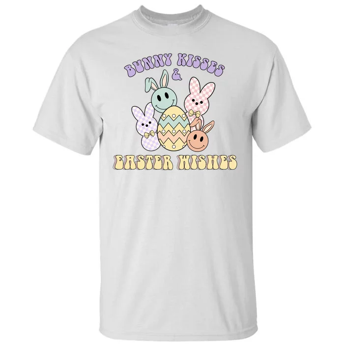 Bunny Kisses Easter Wishes Retro Easter Day Tall T-Shirt