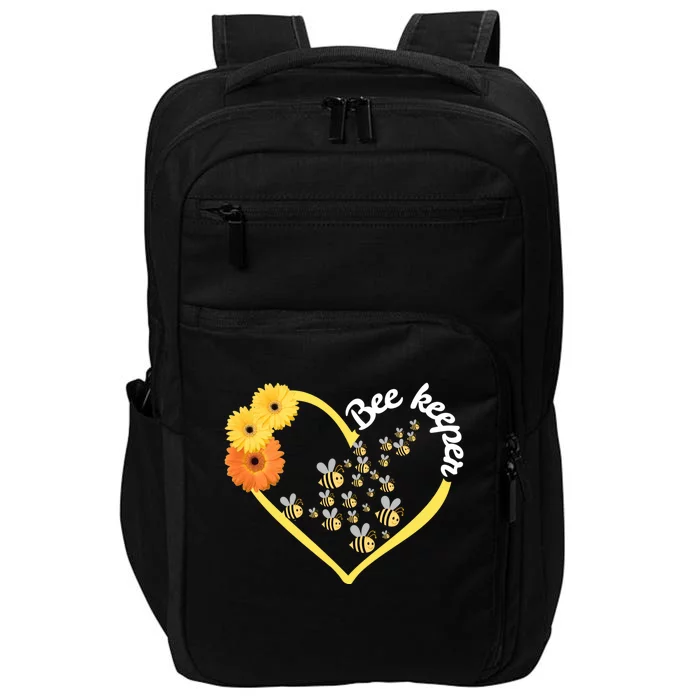 Bee Keeper -Flowers Heart Design- Female Bee Keeping Gift Impact Tech Backpack