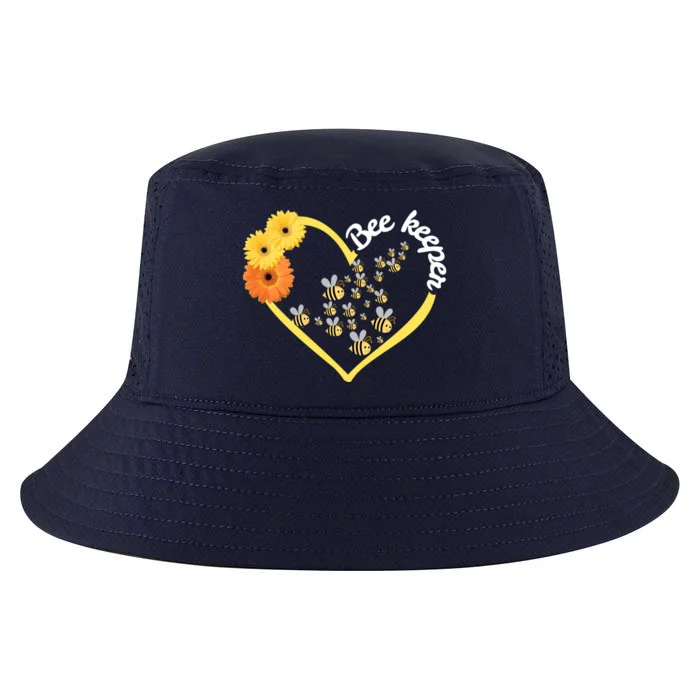 Bee Keeper -Flowers Heart Design- Female Bee Keeping Gift Cool Comfort Performance Bucket Hat