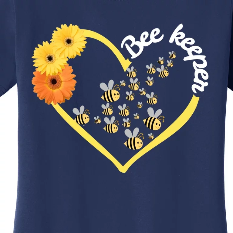 Bee Keeper -Flowers Heart Design- Female Bee Keeping Gift Women's T-Shirt