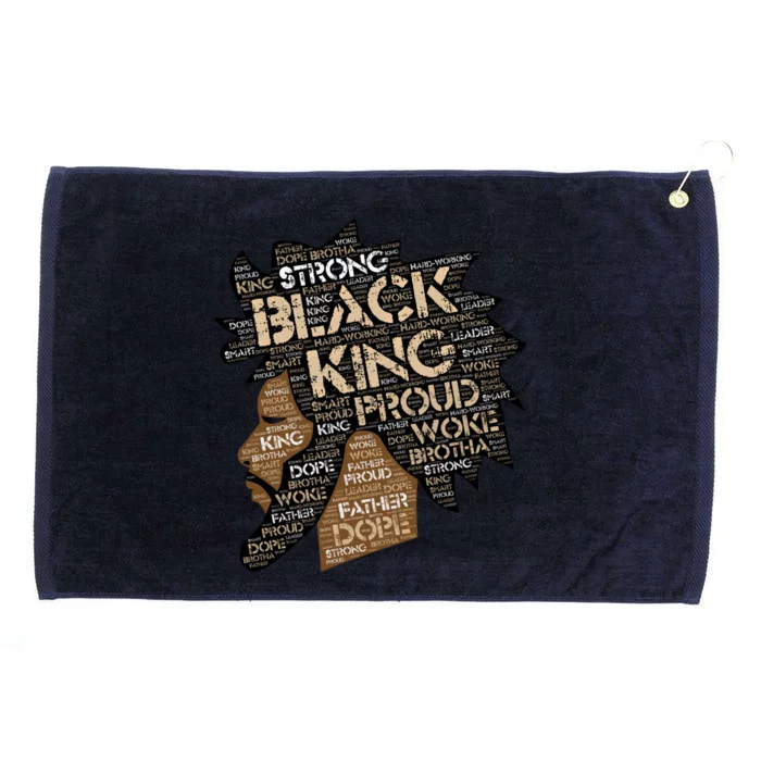 Black King / / Father Words In Hair Locs Afro Funny Gift Grommeted Golf Towel