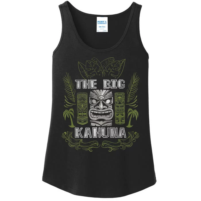 Big Kahuna Funny Hawaiian Luau Outfit Funny Luau Ladies Essential Tank