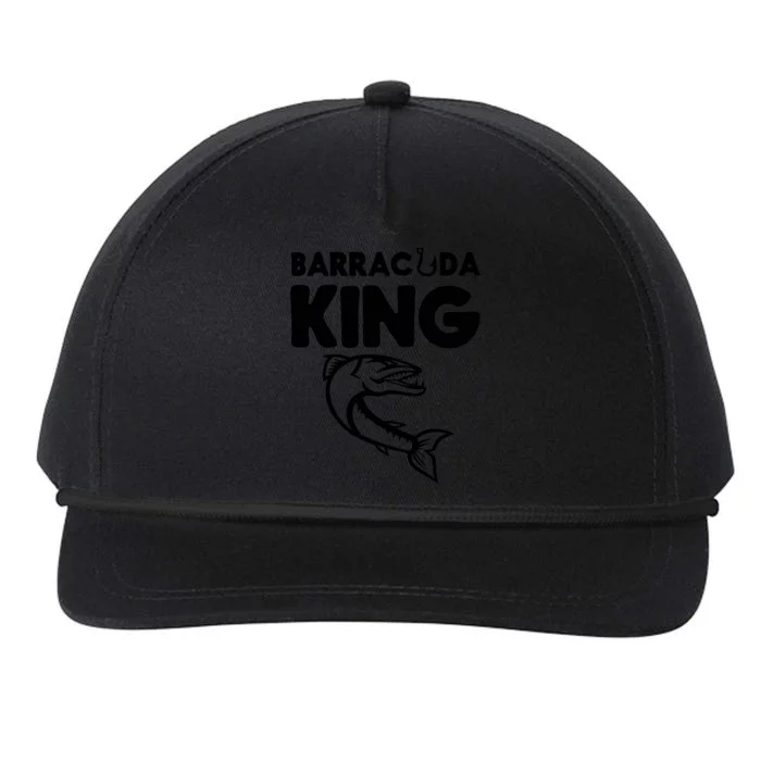 Barracuda King Funny Deep Sea Fishing Snapback Five-Panel Rope Hat