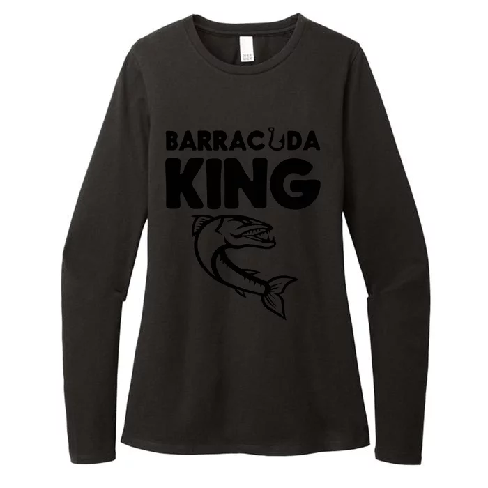 Barracuda King Funny Deep Sea Fishing Womens CVC Long Sleeve Shirt