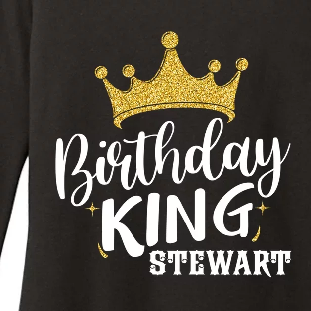 Birthday King Gold Crown Cute Gift Stewart Last Name Gift Womens CVC Long Sleeve Shirt