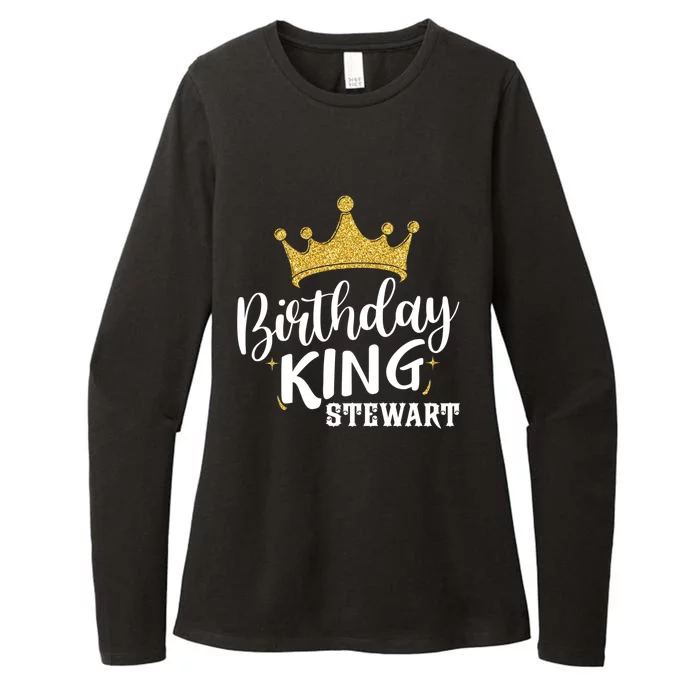 Birthday King Gold Crown Cute Gift Stewart Last Name Gift Womens CVC Long Sleeve Shirt