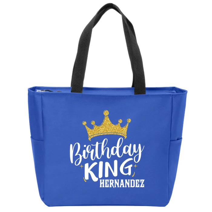 Birthday King Gold Crown Gift Hernandez Last Name Cute Gift Zip Tote Bag