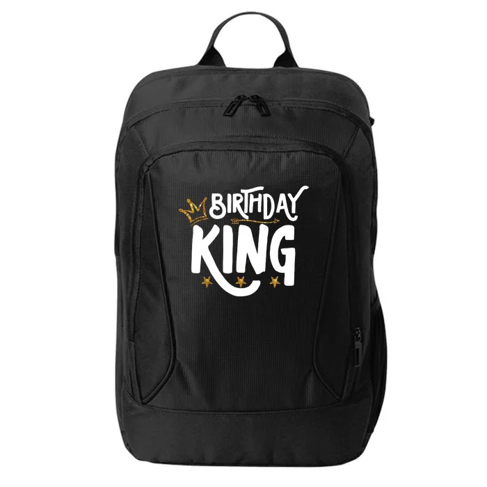 Birthday King Gold Crown Birthday Boy Funny City Backpack