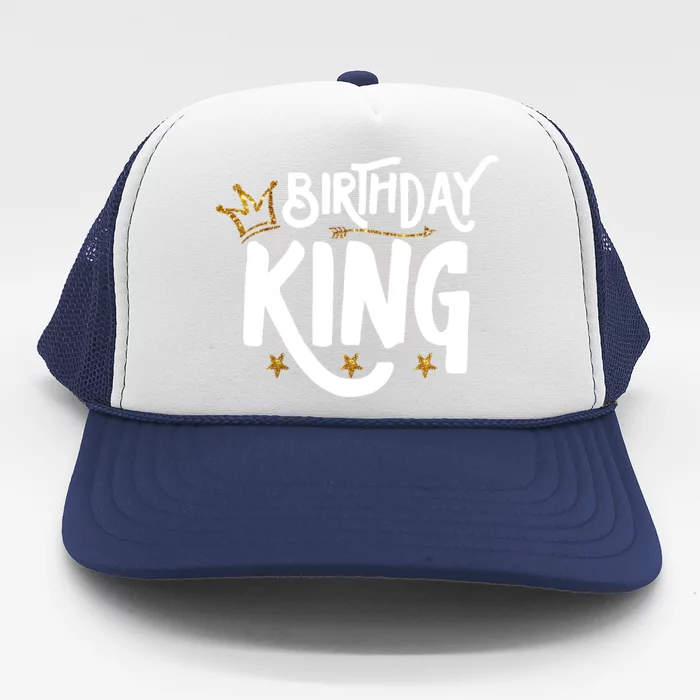 Birthday King Gold Crown Birthday Boy Funny Trucker Hat