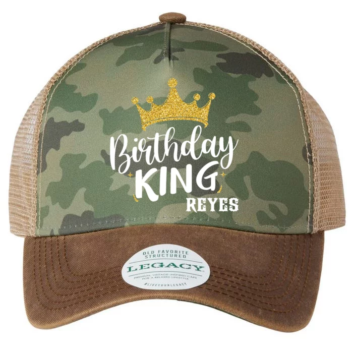 Birthday King Gold Crown Gift Reyes Last Name Gift Legacy Tie Dye Trucker Hat