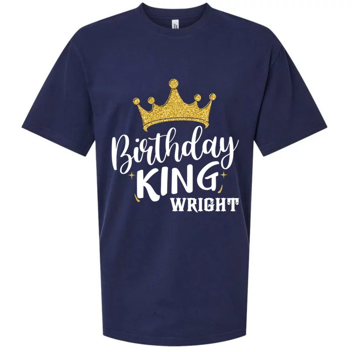 Birthday King Gold Crown Great Gift Wright Last Name Meaningful Gift Sueded Cloud Jersey T-Shirt