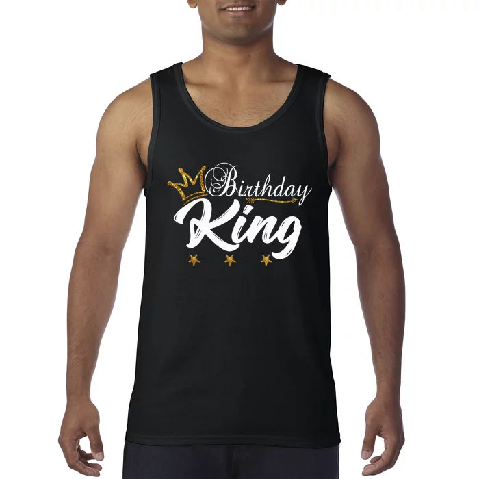 Birthday King Gold Crown For Boy And Tank Top