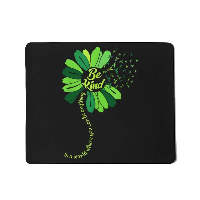 Be Kind Green Ribbon Sunflower Mental Health Awareness Gifts Mousepad