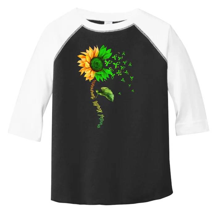 Be Kind Green Ribbon Sunflower Mental Health Awareness Toddler Fine Jersey T-Shirt