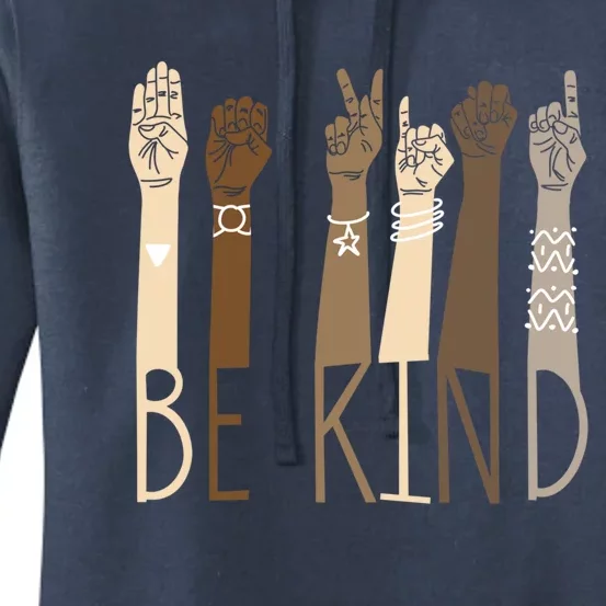 Be Kind Gift Sign Language Hand Talking Funny Teachers Interpreter Asl Gift Women's Pullover Hoodie