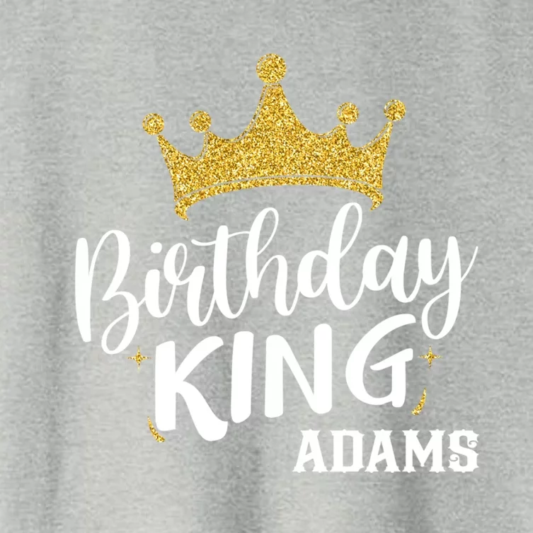 Birthday King Gold Crown Gift Adams Last Name Gift Women's Crop Top Tee