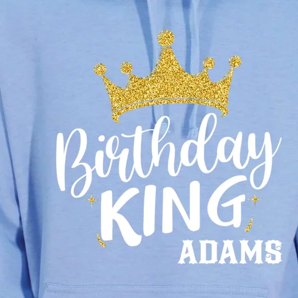 Birthday King Gold Crown Gift Adams Last Name Gift Unisex Surf Hoodie