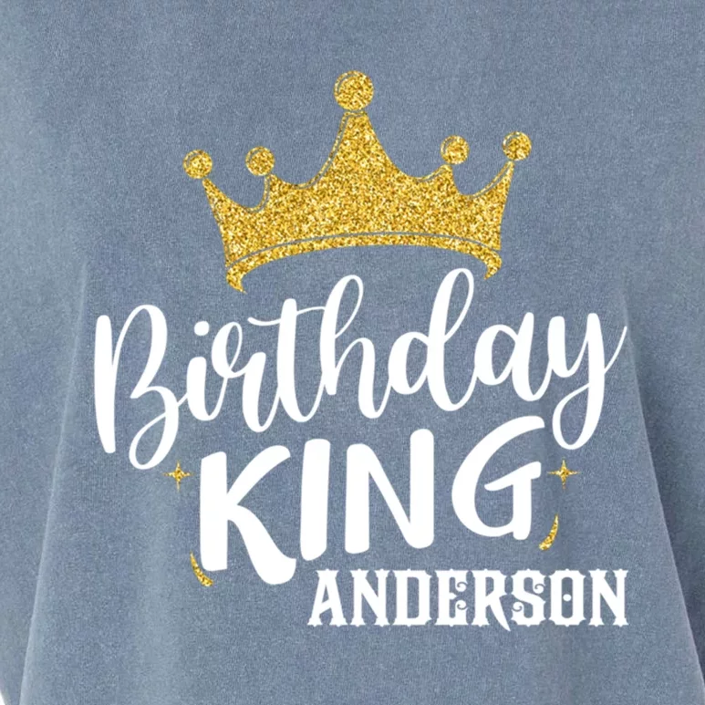 Birthday King Gold Crown Cute Gift Anderson Last Name Gift Garment-Dyed Women's Muscle Tee