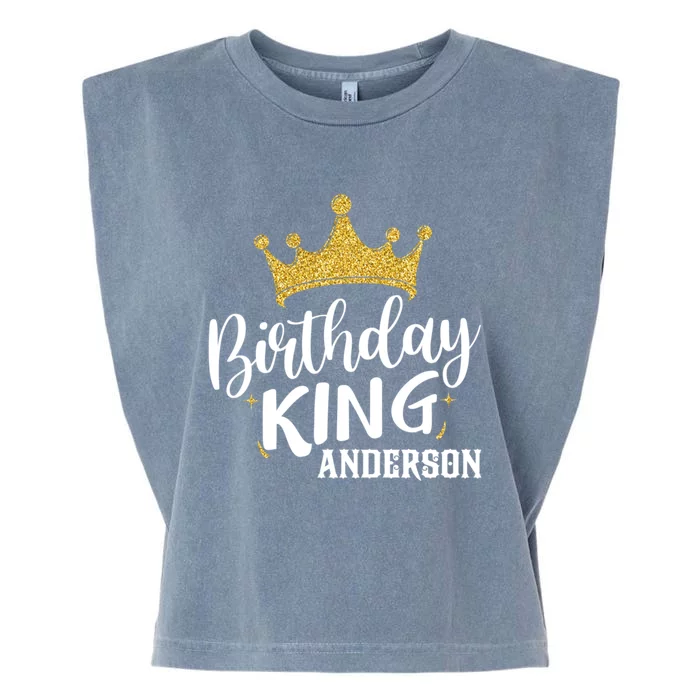 Birthday King Gold Crown Cute Gift Anderson Last Name Gift Garment-Dyed Women's Muscle Tee