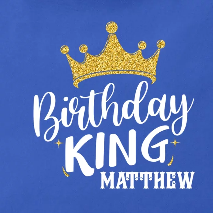 Birthday King Gold Crown Gift Matthew First Name Cool Gift Zip Tote Bag