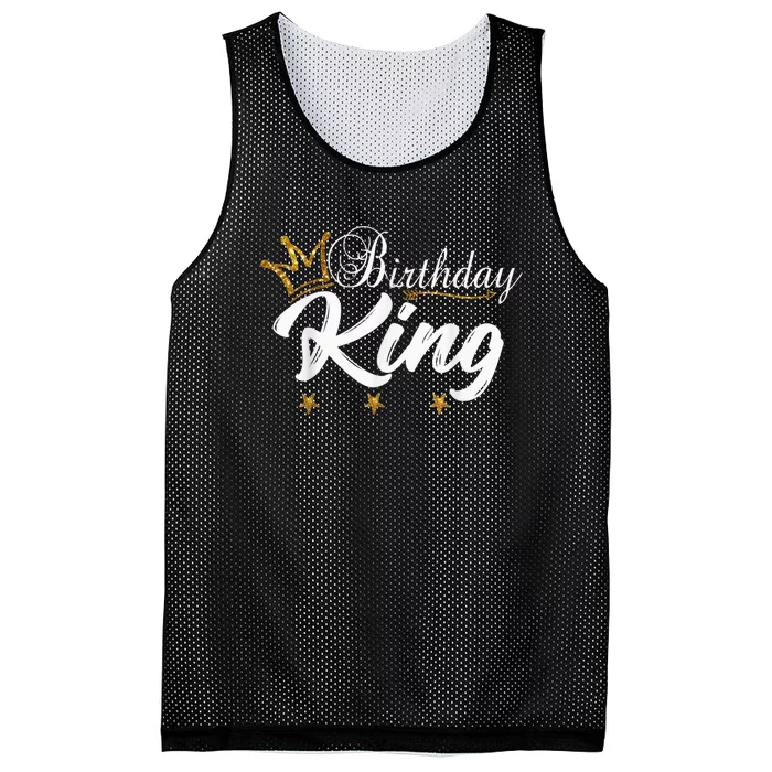 Birthday King Gold Crown Shirt For Boys And Men Mesh Reversible Basketball Jersey Tank